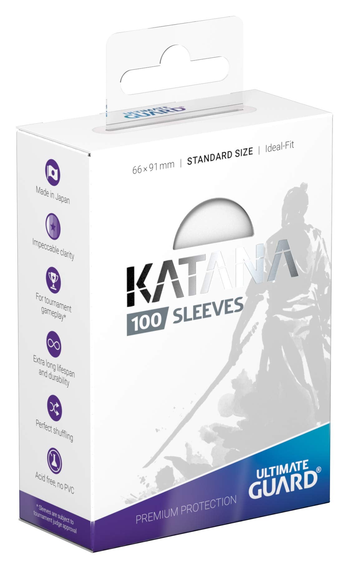 Ultimate Guard Katana Sleeves Transparent 100 Pack 66 x 91 mm