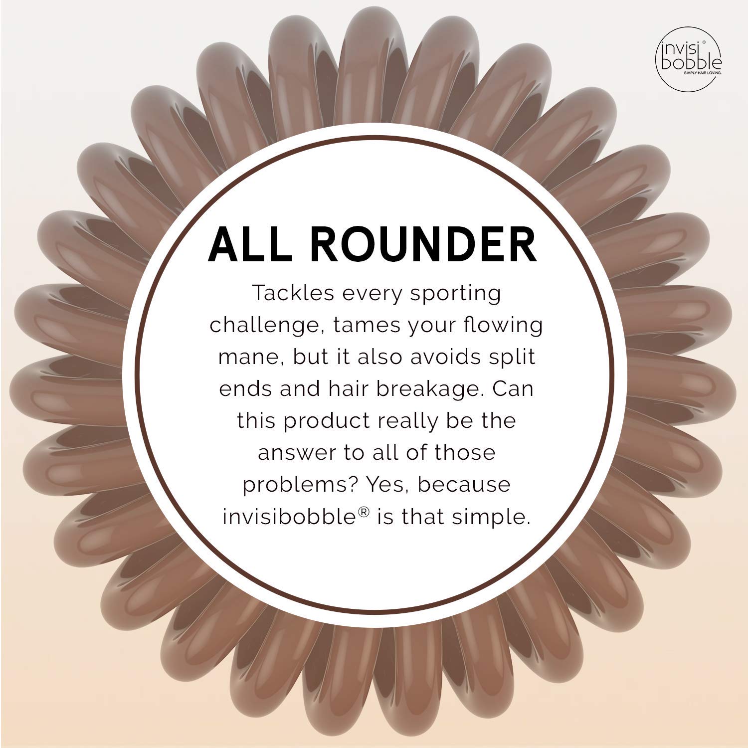 INVISIBOBBLE Power Hair Ties 3 Pack Pretzel Brown Extra Strong Grip Hair Ring