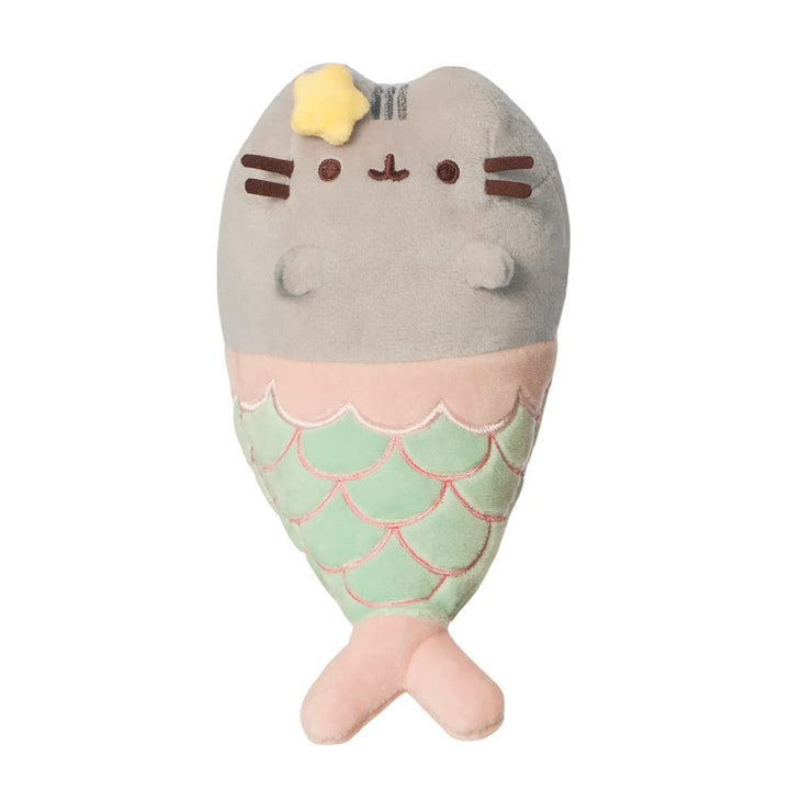 AURORA Mermaid Pusheen Soft Toy, Eco-friendly Plush Cat, Pink & Aqua