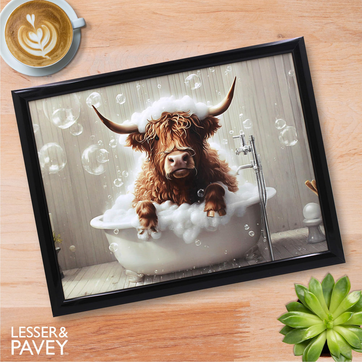 Lesser & Pavey Urban Art Highland Cow Laptray with Cushion