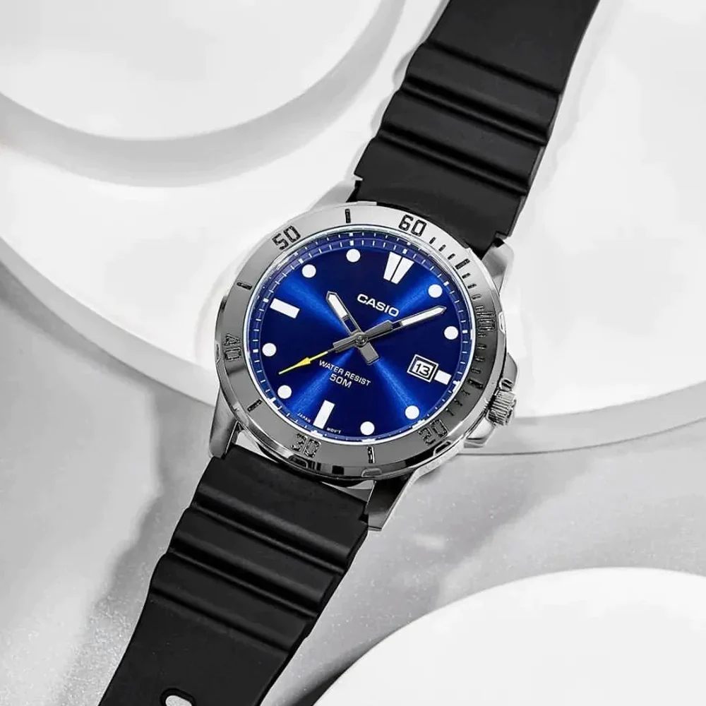 Casio Enticer Analog Blue Dial Men's Watch MTP-VD01-2EVUDF - Water Resist 50m