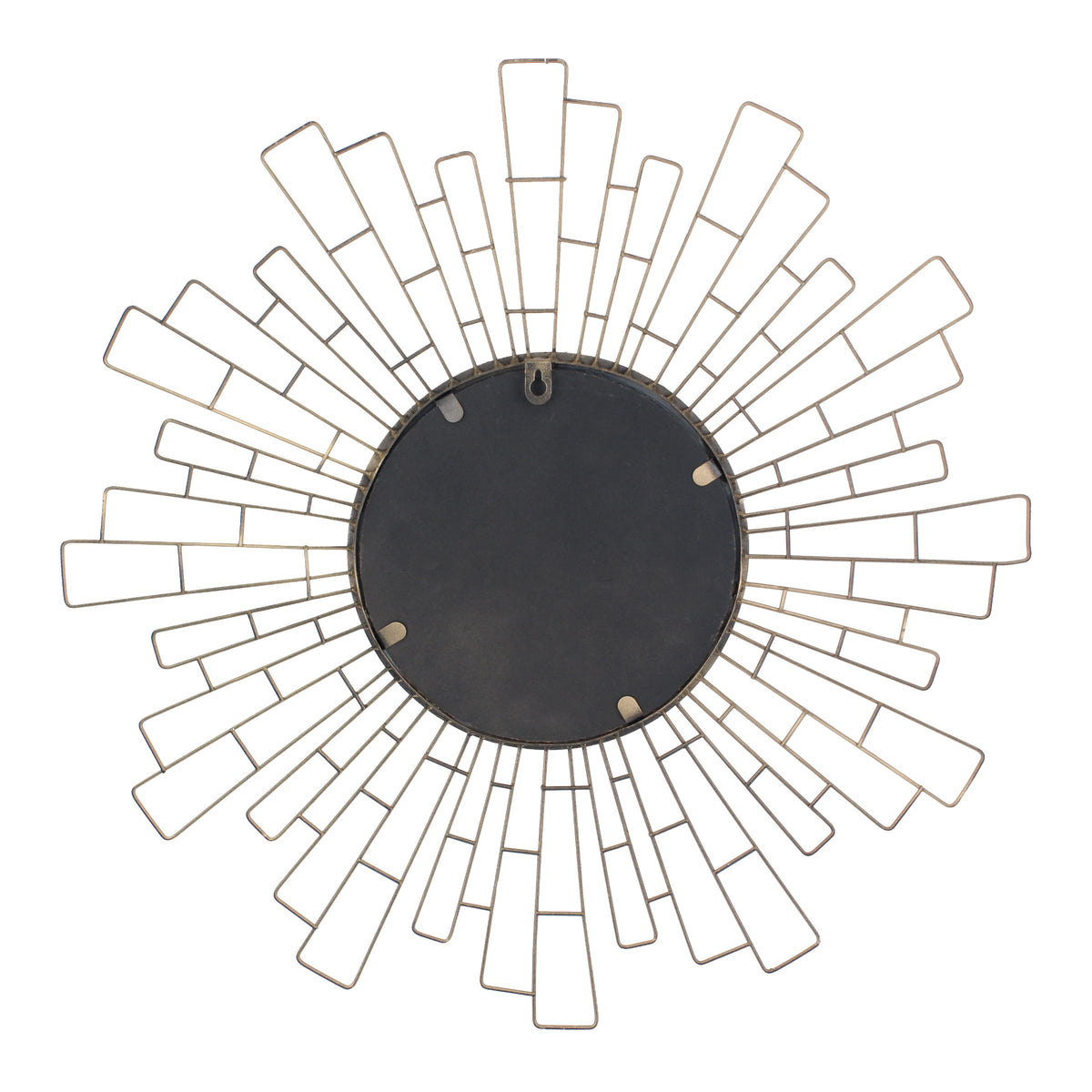 Stonebriar 23.6" Round Sunburst Hanging Mirror Antique Gold Metal