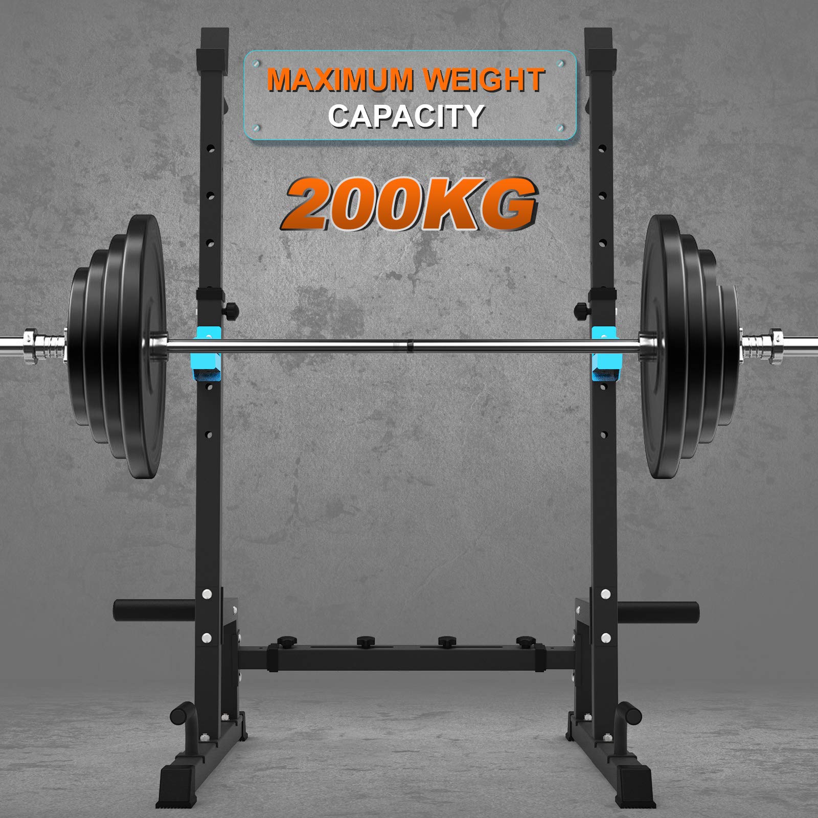 Heavy Duty Squat Rack Multi-Function Barbell Dip Stand Height Adjustable