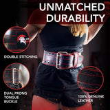 Dark Iron Fitness 130cm Genuine Leather Pro Weight Lifting Belt - Large (33" - 45")