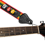 Tiger STPK2-RB Nylon Guitar Strap Reggae Design with 3 Pick Holders
