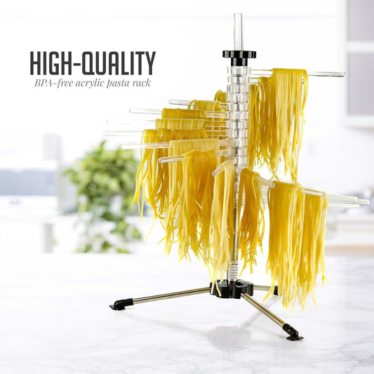 Spiral Drying Rack with 16 Pasta Wands BPA-Free Acrylic Rods, Quick Drying