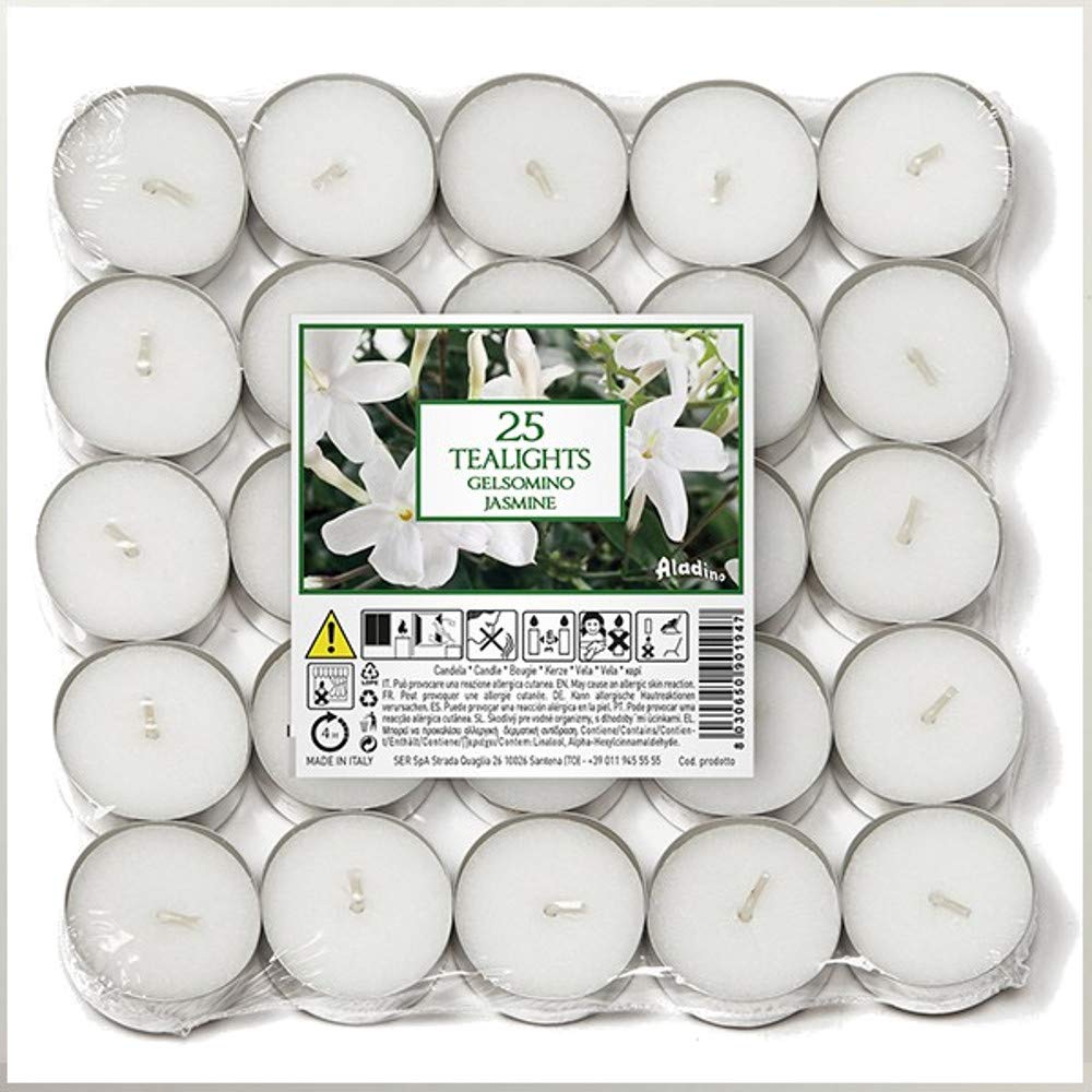 Price's Jasmine Scented Tea Lights 2x25 Pack Bundle (50x Total Tealights)