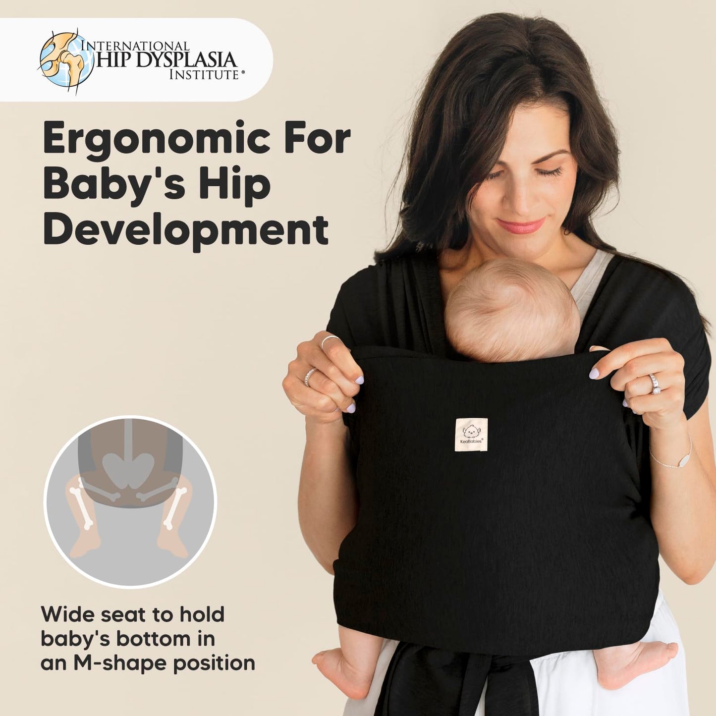 Black D-Lite Baby Wrap Carrier Sling - Newborn to Toddler