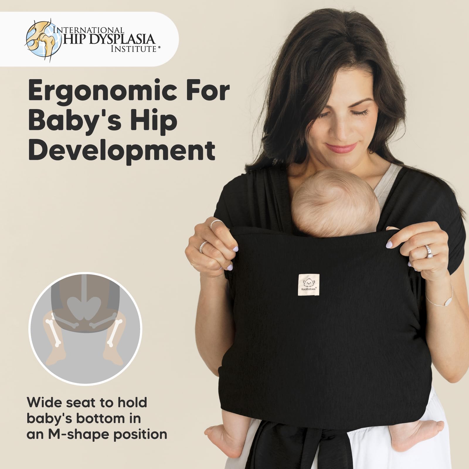 Black D-Lite Baby Wrap Carrier Sling - Newborn to Toddler