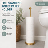 Gold Toilet Paper Holder Stand with Reserve for 4 Rolls