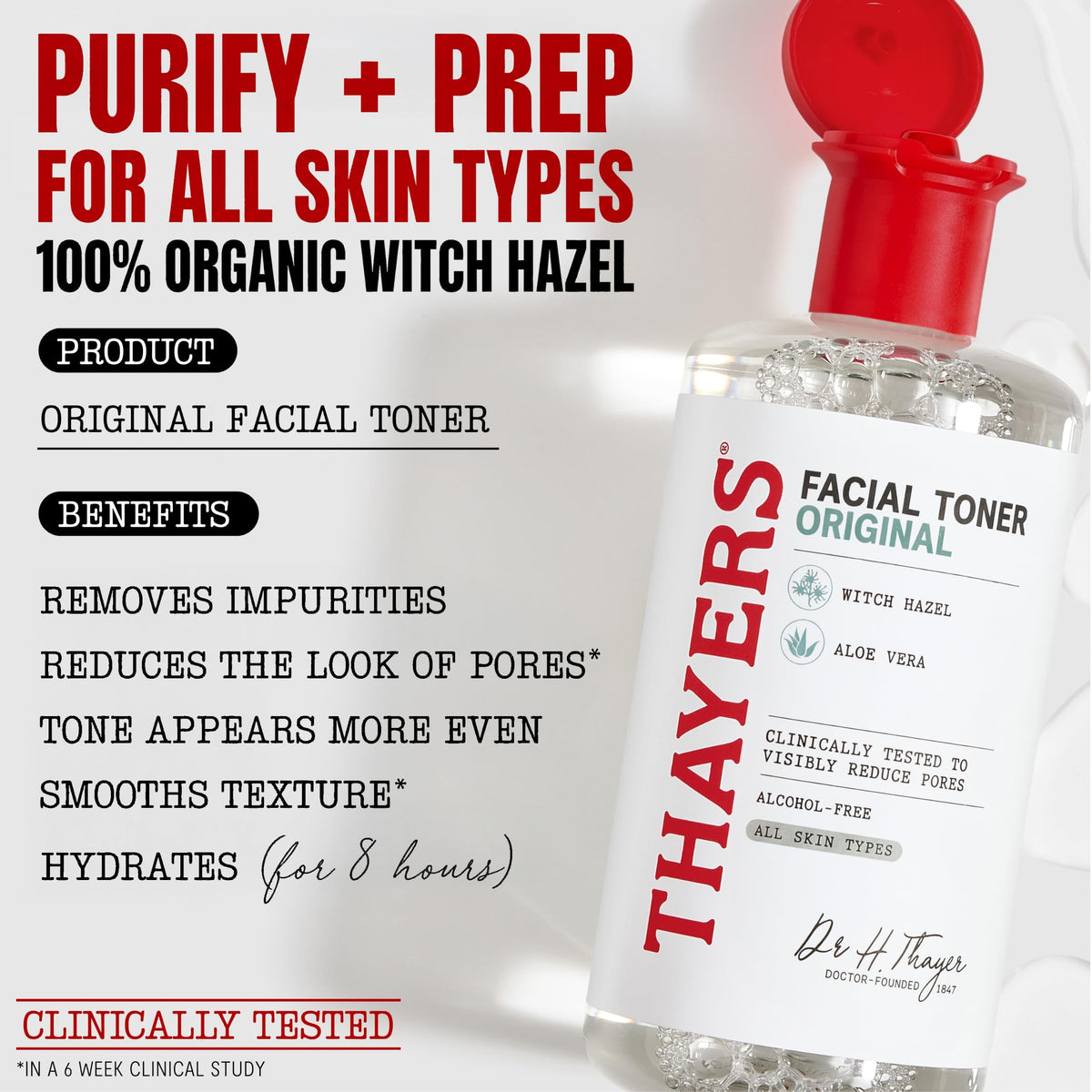 Thayers Witch Hazel Facial Toner Original With Aloe Vera 355ml - Alcohol-Free & All Skin Types