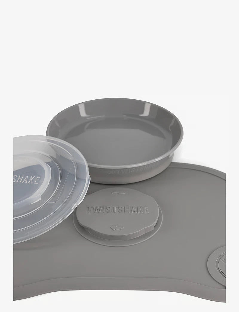 Twistshake Baby Suction Plate & Placemat Set Mini | BPA-Free in Grey