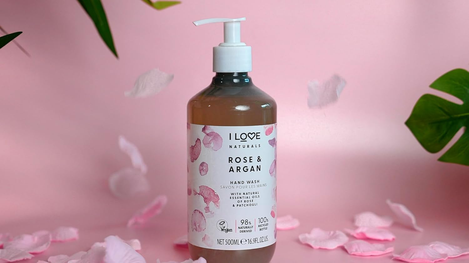 I LOVE Naturals Rose & Argan Hand Wash - Natural Essentials Oil Formula