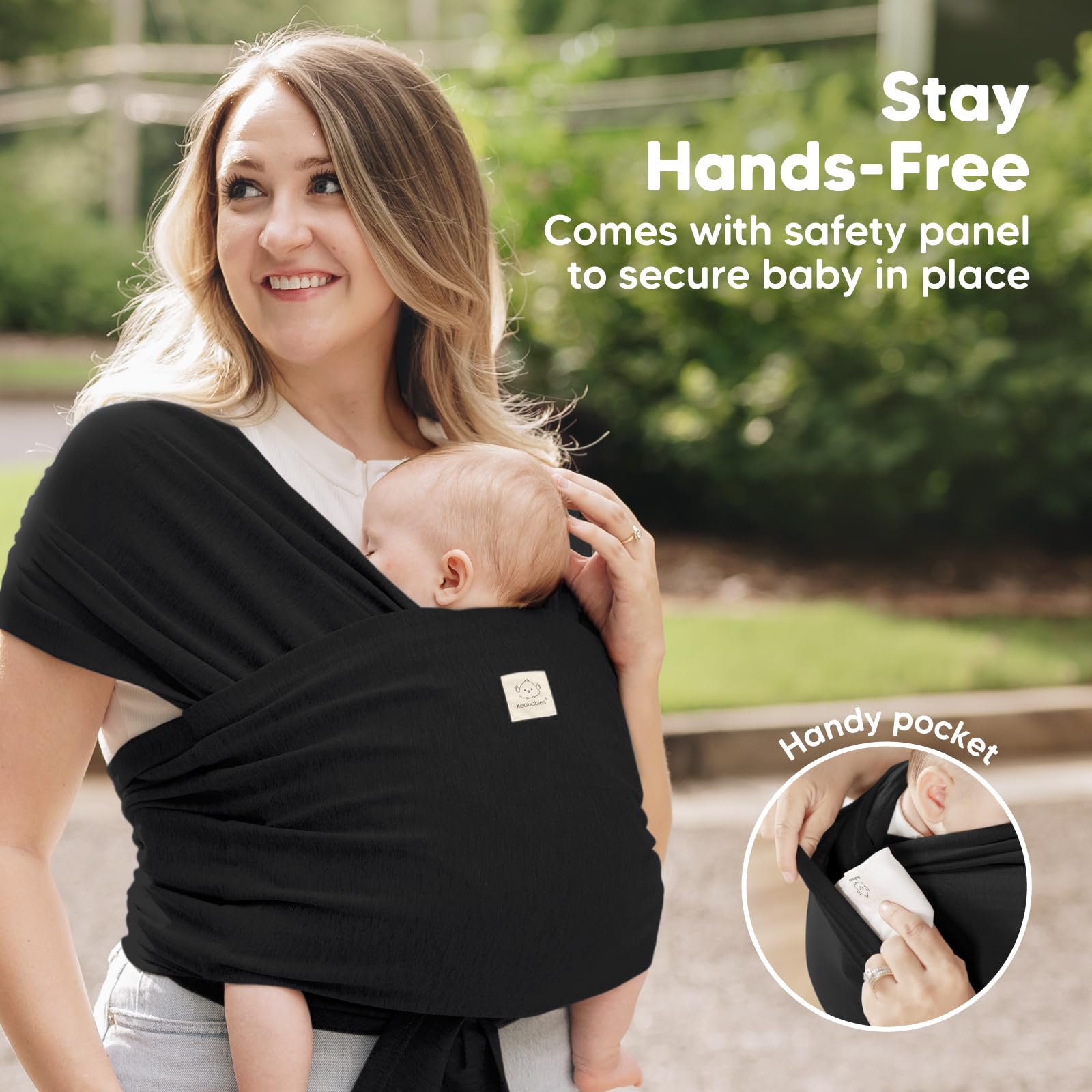 Black D-Lite Baby Wrap Carrier Sling - Newborn to Toddler