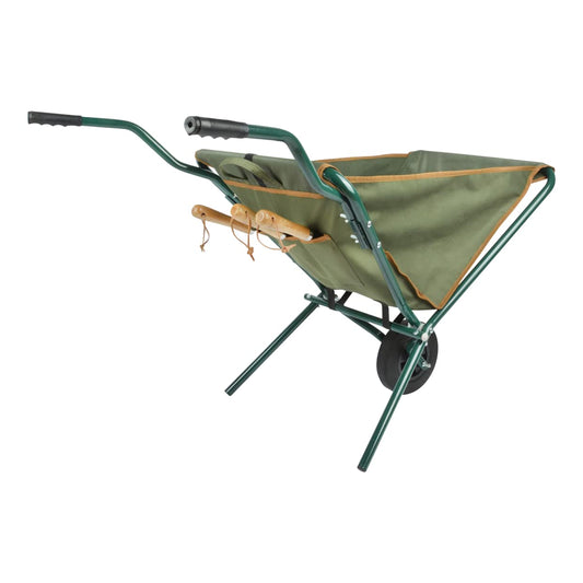 Esschert Design Folding Wheelbarrow Green Garden Trolley Cart
