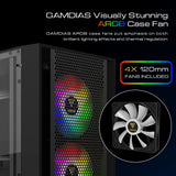 GAMDIAS ZEUS ATX Mid Tower Gaming Case 4x 120mm ARGB Fans