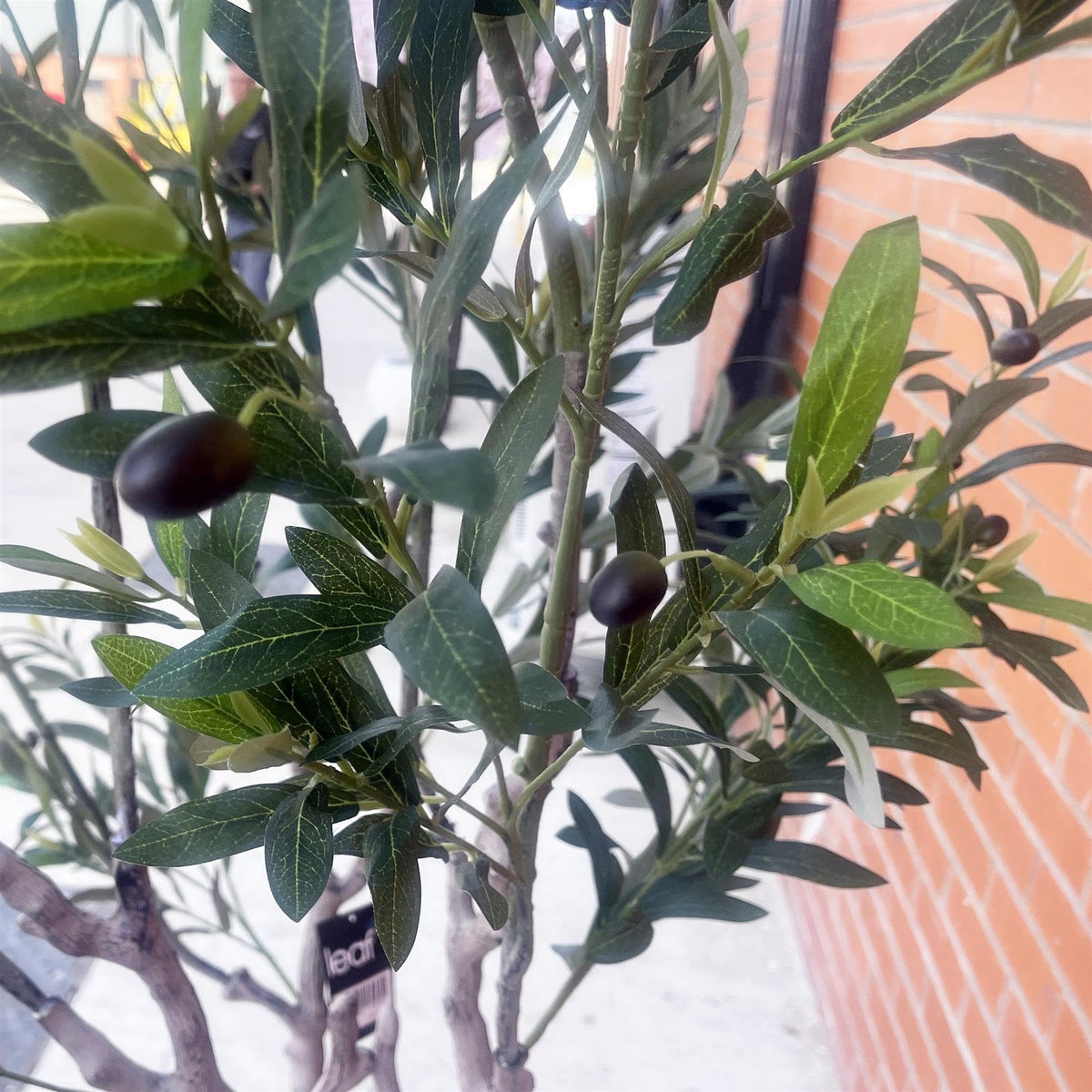 XL Artificial Olive Tree 200cm with Decorative Planter, Realistic Foliage Planter with White Pot