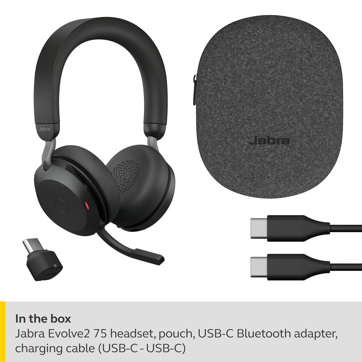 Jabra Evolve2 75 Wireless Headset - Advanced Noise Cancelling Headphones