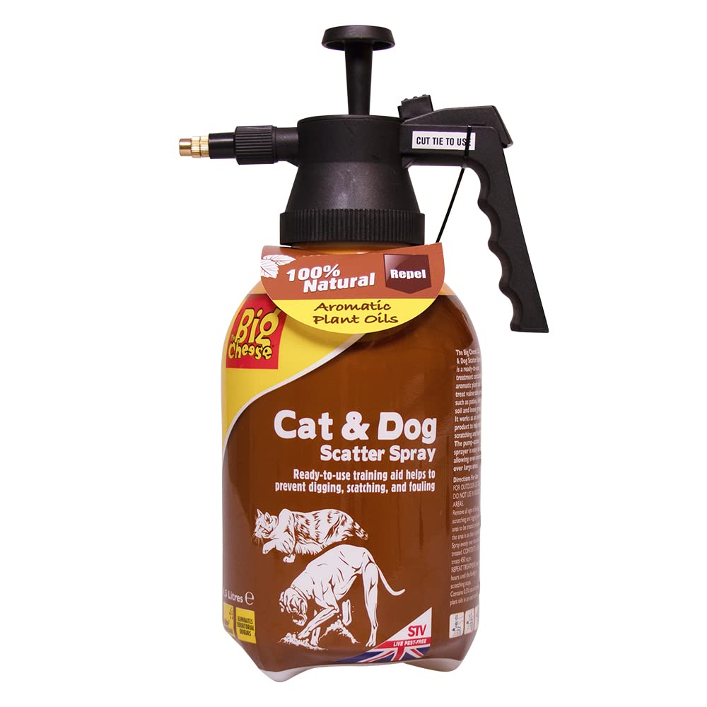 The Big Cheese Cat & Dog Scatter Spray STV624 1.5 Litre Garden Repeller, 100% Natural