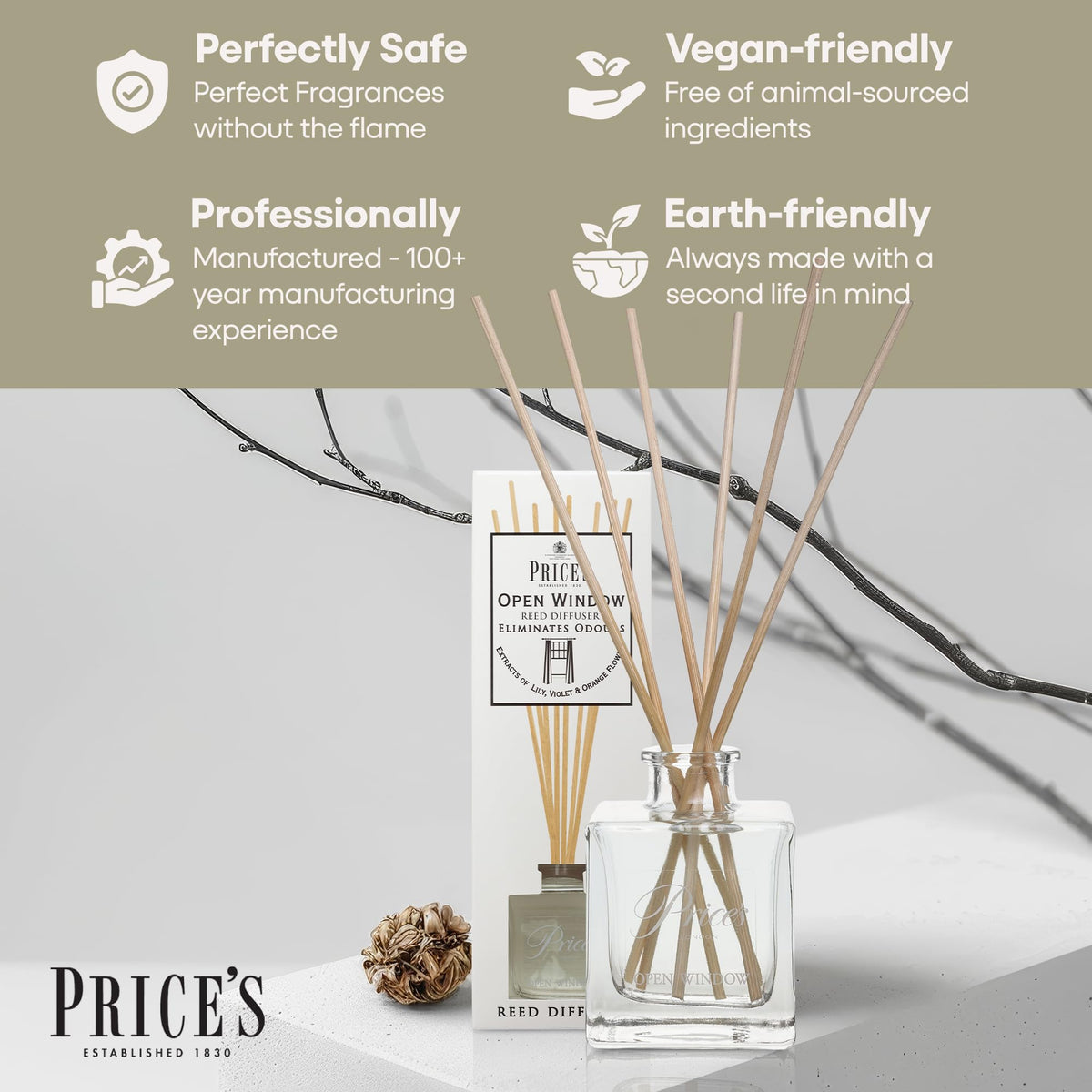 Price's Candles Open Window Reed Diffuser Refill | Long-Lasting Home Fragrance