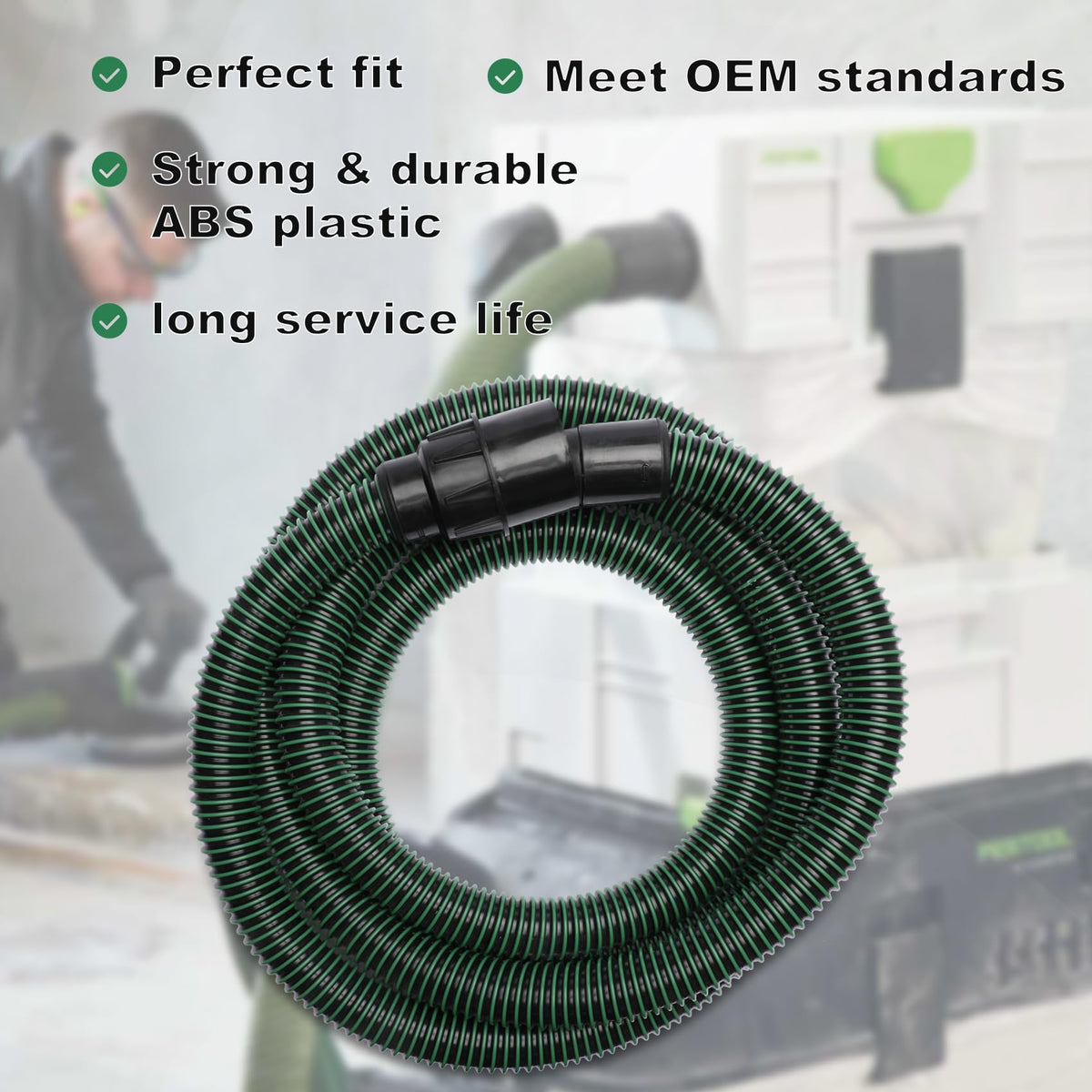 Feikeer Dust Extractor Hose 5m, Suitable for Festool Vacuum Suction Dust Extractors