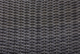 Modern Outdoor Florida Rattan Dining Chair Set of 2 in Dark Grey with Wooden Legs