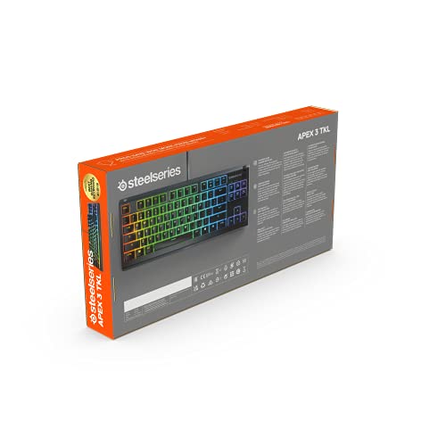 SteelSeries Apex 3 TKL RGB Gaming Keyboard – Tenkeyless Compact Form Factor - English QWERTY