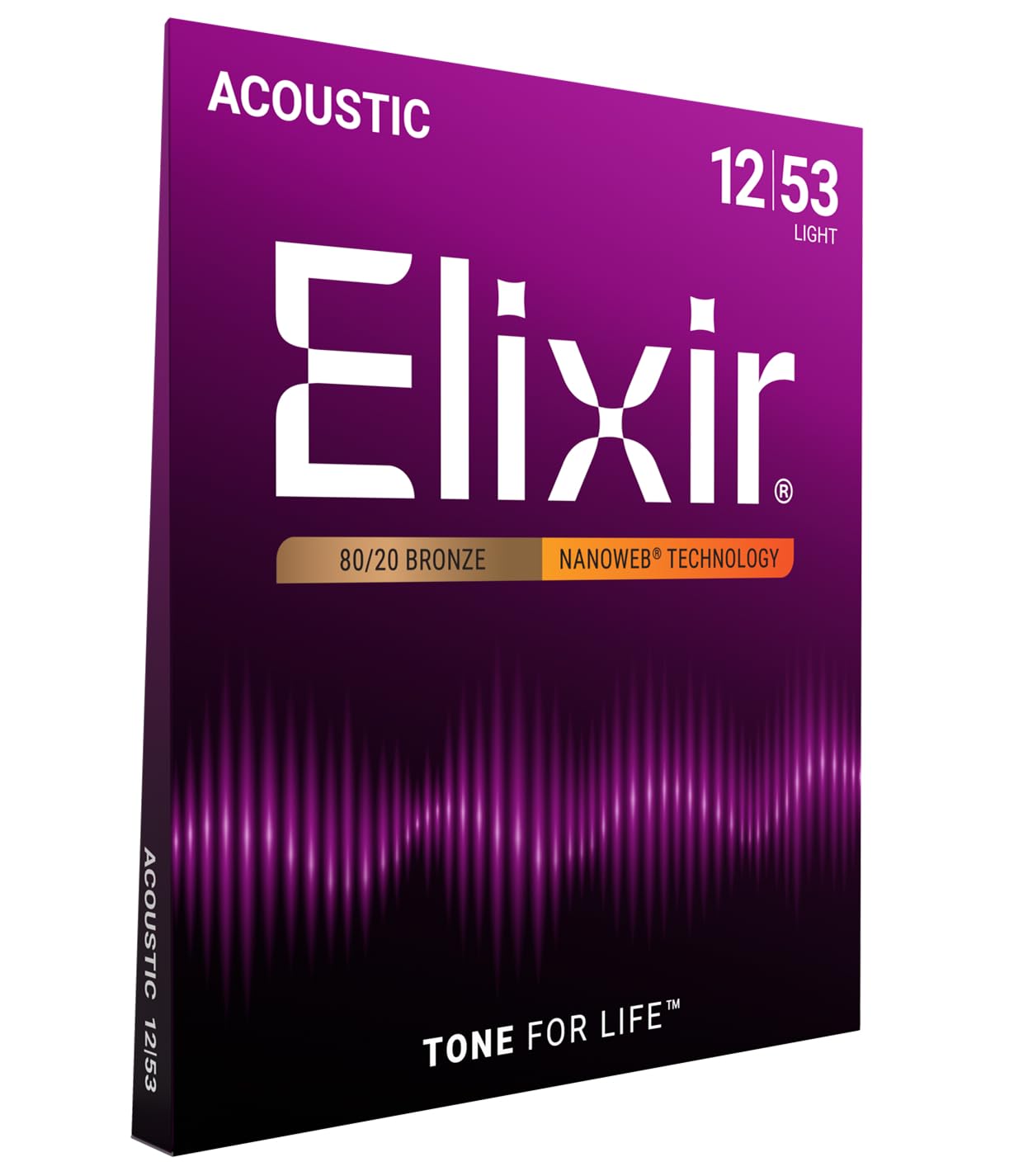Elixir 11052 Acoustic Guitar Strings 80/20 Bronze Light NANOWEB