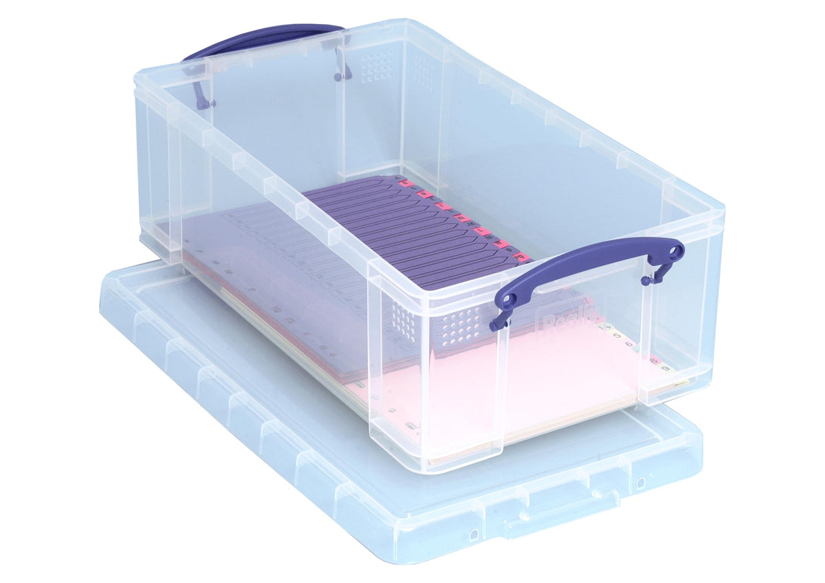 Really Useful Plastic Storage Box 12 Litre Clear with Handles