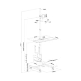 Neomounts FPMA-MOBILE1700 Floor Stand Mobile Workplace Desk in Black