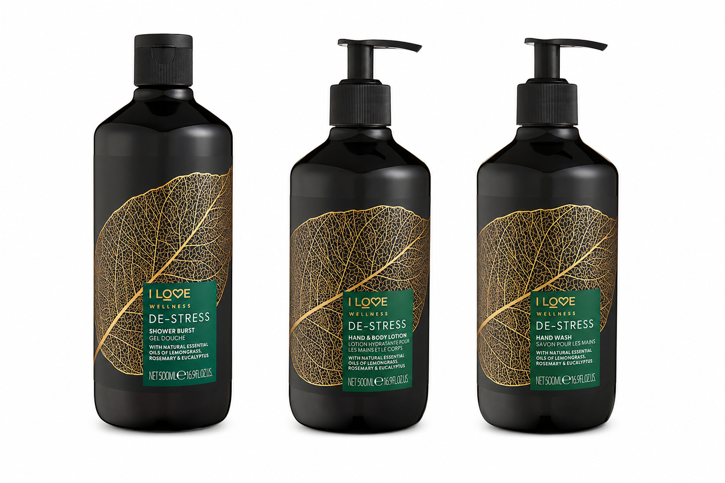 I LOVE Wellness Destress Bundle with Natural Oils, Aloe Vera & Vitamin E