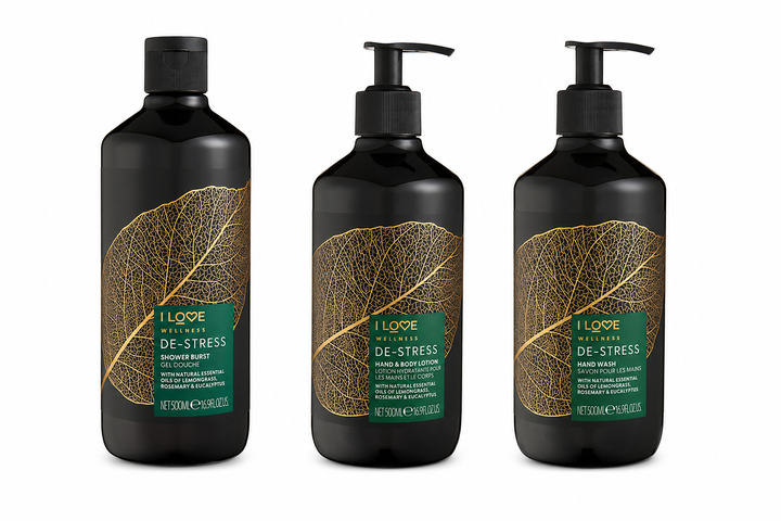 I LOVE Wellness Destress Bundle with Natural Oils, Aloe Vera & Vitamin E