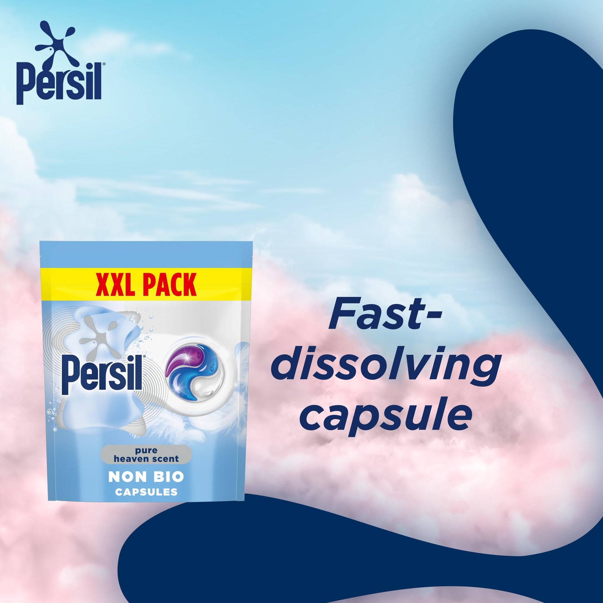 Persil Non-Bio Laundry Capsules Pure Heaven Scent 132 Washes 3 x 44 Bundle