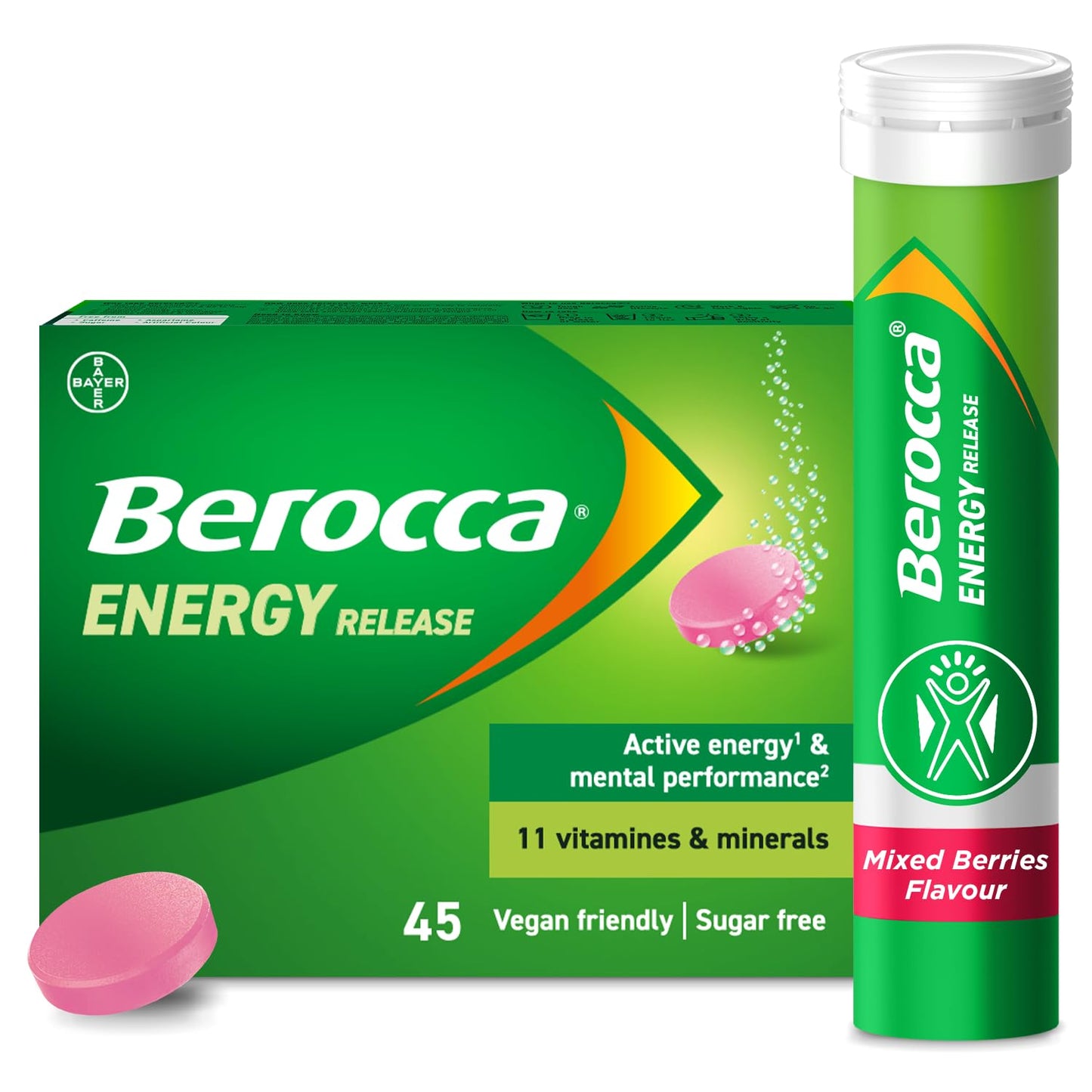 Berocca Vitamin C Effervescent Tablets 45 Pack Mixed Berries