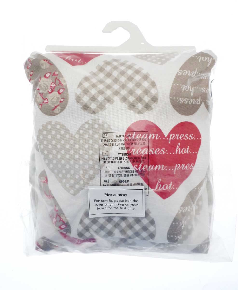 COUNTRY CLUB Multi Fit Elasticated Mixed Hearts Ironing Board Cover