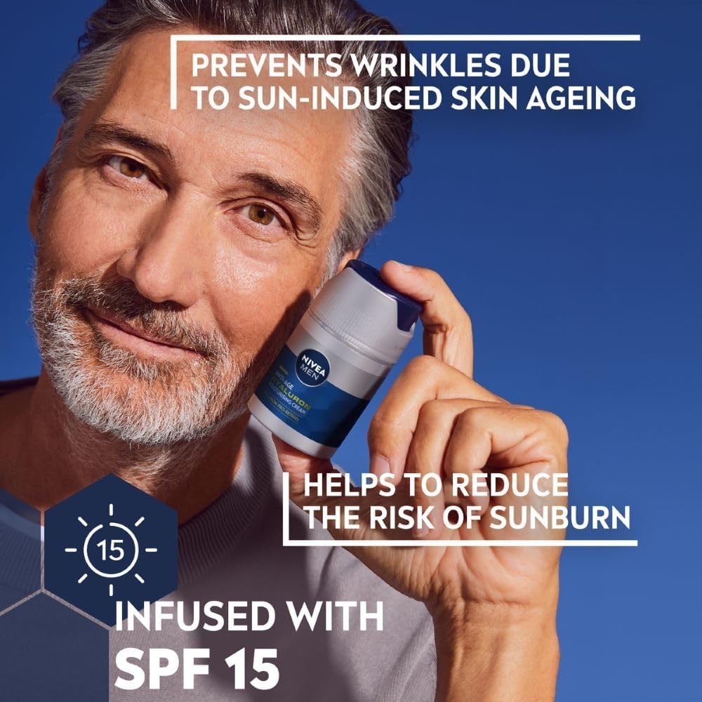 NIVEA MEN Anti-Age Hyaluron SPF15 Moisturising Cream , Anti-Wrinkle Face