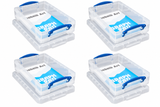 Really Useful Box 4 Litre Clear Plastic Storage Container 4x Pack with Clip Handles