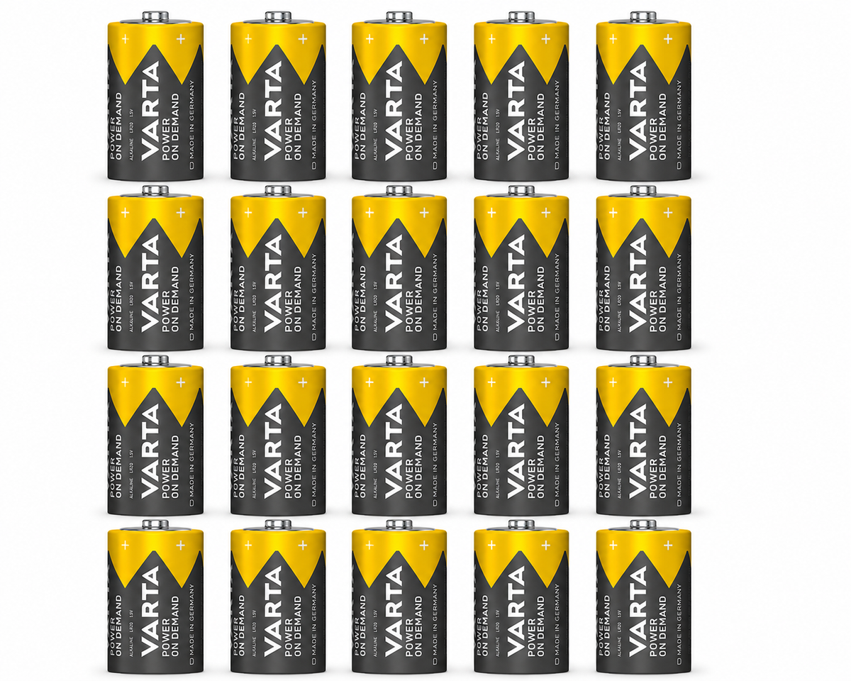 VARTA D Mono Alkaline Powerful Batteries Pack of 20 - Power on Demand