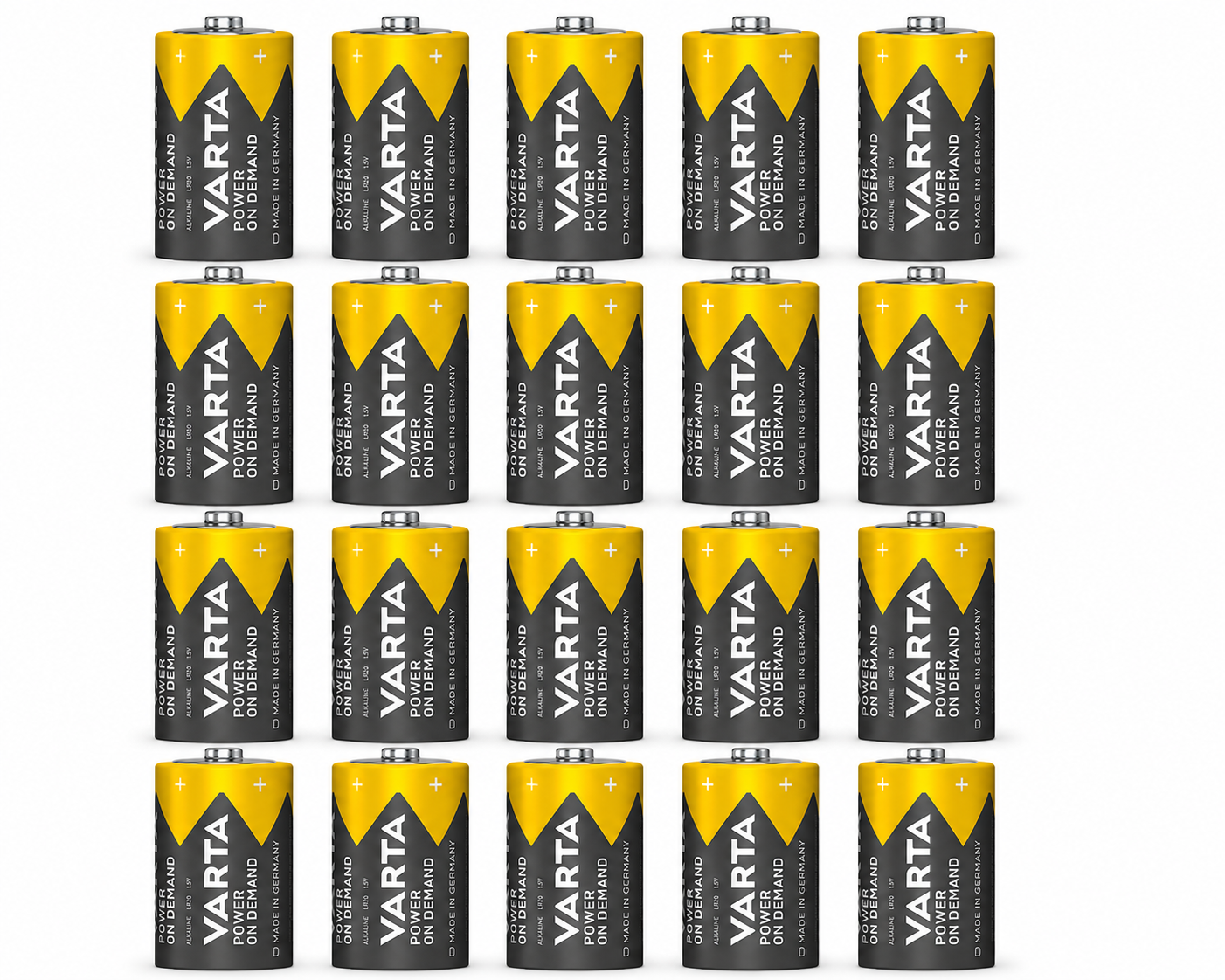 VARTA D Mono Alkaline Powerful Batteries Pack of 20 - Power on Demand