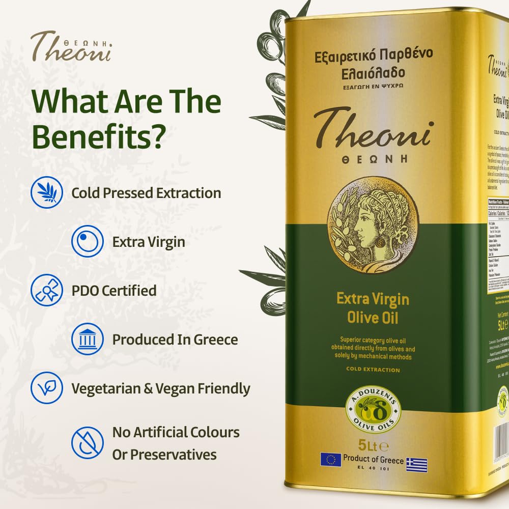 Theoni Extra Virgin Olive Oil Cold Pressed Greek 5 Litre