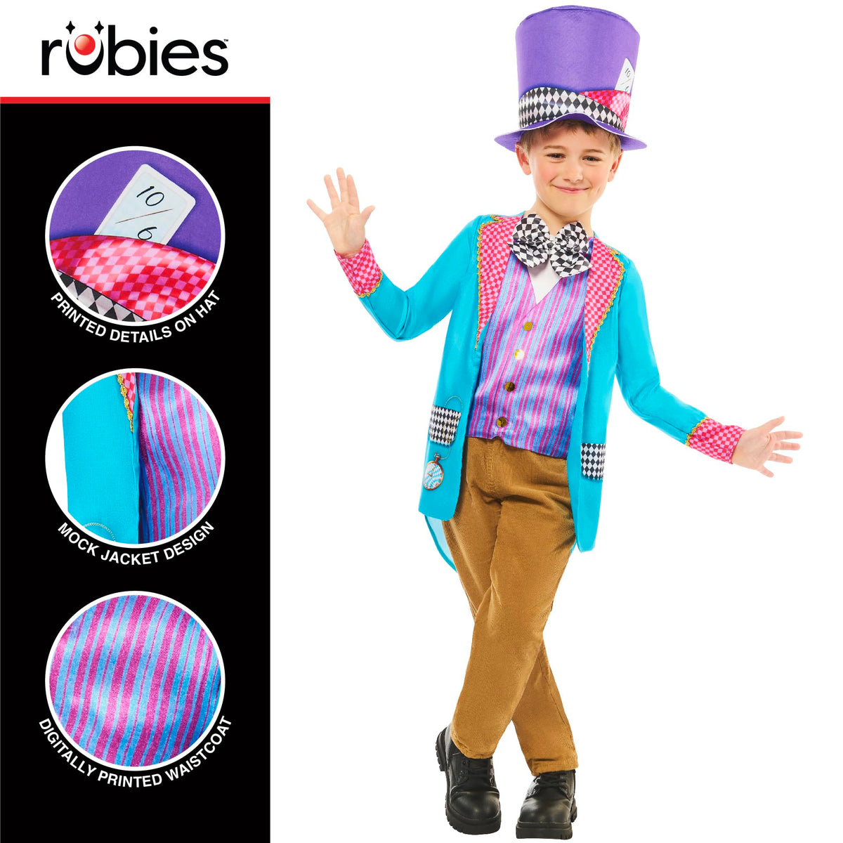 Rubies Official Eccentric Hatter Costume Fancy Dress Age 3-4
