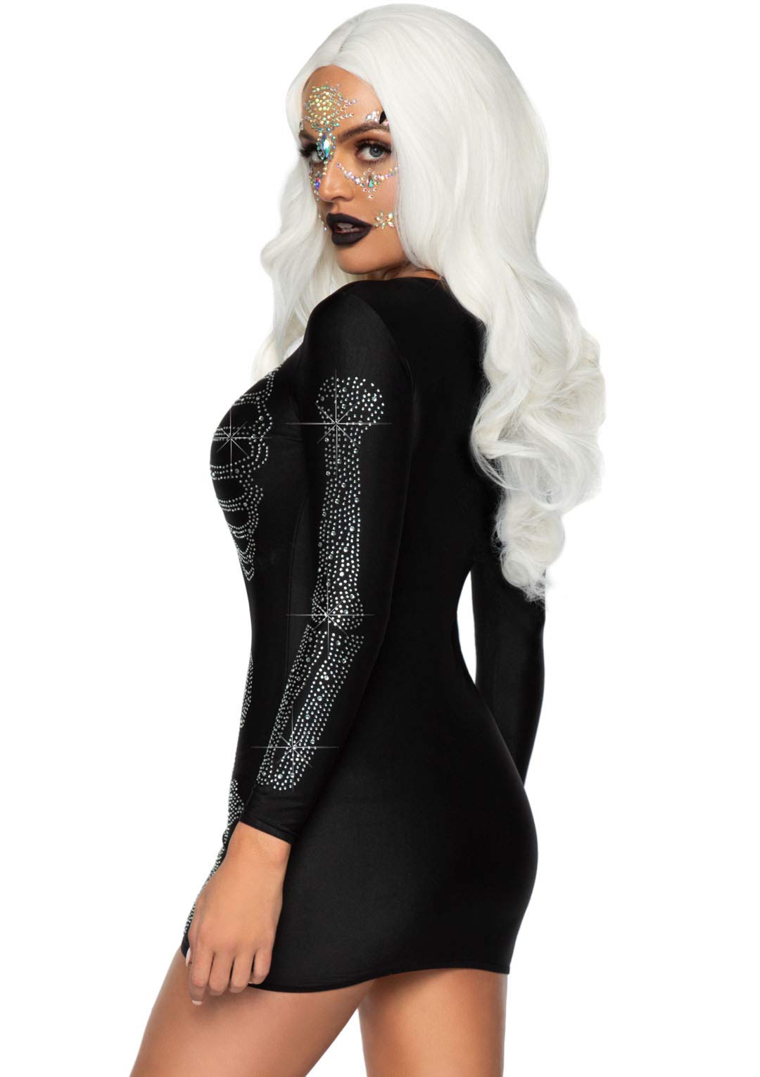 Leg Avenue Rhinestone Skeleton Dress Women's Halloween Costume Size S 6-8