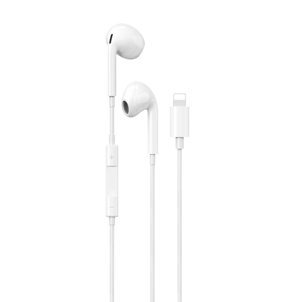 Maplin Wired Lightning Earbuds with Microphone & Controls, 1.2m