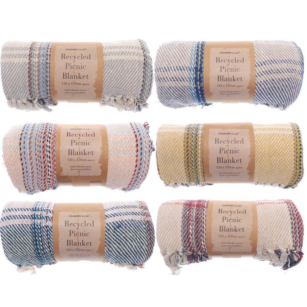 COUNTRY CLUB Recycled Cotton Picnic Blanket 120cm x 150cm