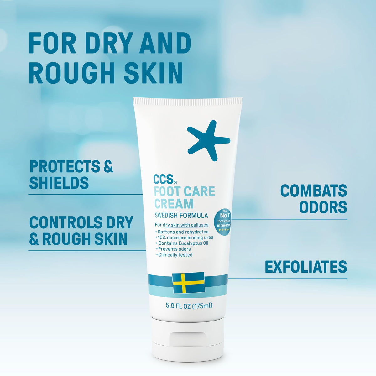 CCS Professional Foot Care Cream 175 ml x6 Pack - Moisturise, Protect Dry & Callused Feet, Contains 10% Urea & Eucalyptus Oil