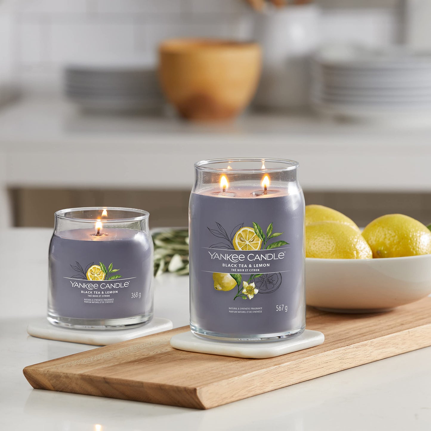 Yankee Candle Signature Large Scented Jar Candle - Black Tea & Lemon