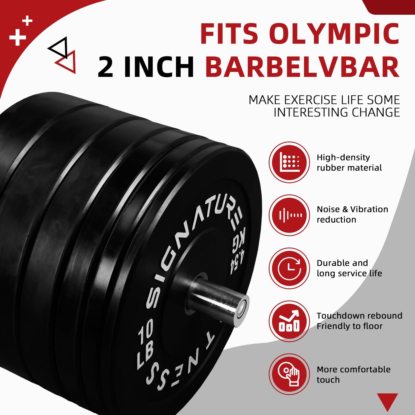 Black Signature Fitness 2" Olympic Bumper Plates 10LB Pair Bundle