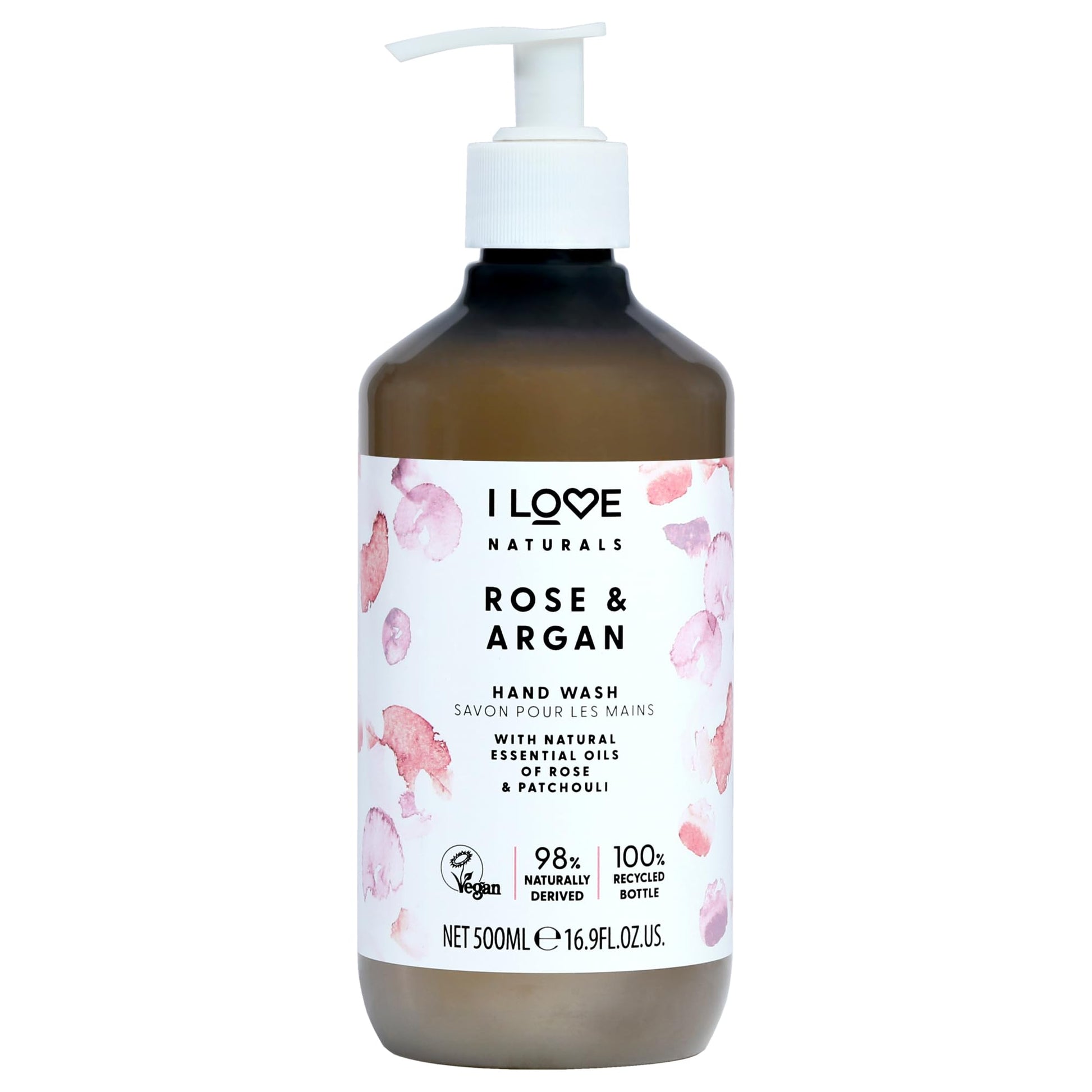 I LOVE Naturals Rose & Argan Hand Wash - Natural Essentials Oil Formula