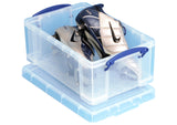 Really Useful Box 9 Litre 3x Pack Clear Plastic Storage Container with Clip Handles & Lid