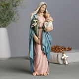 Grace4Joy Madonna and Child Statue 13.5 Inch Hand Painted Virgin Mary